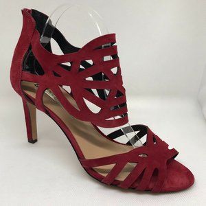 Audrey Brooke Grace Dark Red Dressy Strappy Sandal Stiletto